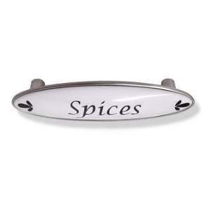  Spices Pull Black Lettering   Ceramic & Satin Nickel   3 