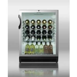 Built in Wine Cellar with 50 Bottles Capacity, Scalloped Chrome Wine 