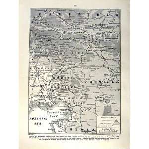 1916 WORLD WAR SOLDIERS ITALIAN ISONZO MAP TRIESTE GULF:  