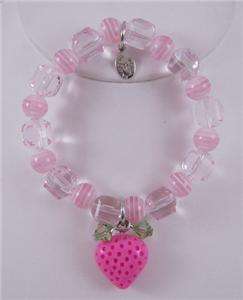 Tarina Tarantino Bambino Strawberry Charm Bracelet PINK  