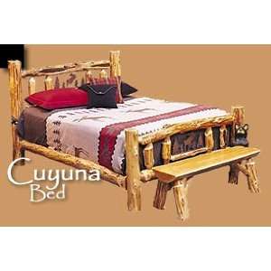  Cuyuna Bed with Wolf Metal Scene Insert: Furniture & Decor