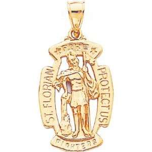 14K Gold Saint Florian Pendant Jewelry