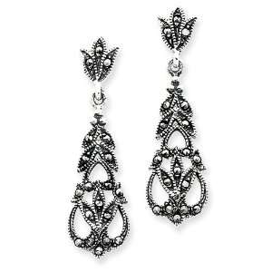  Sterling Silver Marcasite Earrings: Jewelry