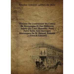   , Volume 2 (French Edition) Nicolas Antoine Labbey de Billy Books