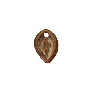  Kylie Parry Ceramic Rust & Sage Tiny Autumn Leaf Charm 