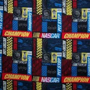  24 L X 44 Fabric, Nascar Champion Patch Logo and Words 