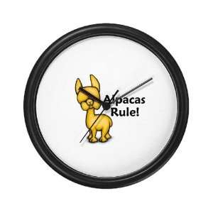  Alpacas Rule Funny Wall Clock by  Everything 