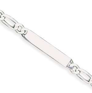 or 9 Silver Fig 220 ID Bracelet w/ Engravable Plate  