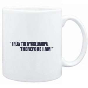  Mug White i play the guitar Nyckelharpa, therefore I am 