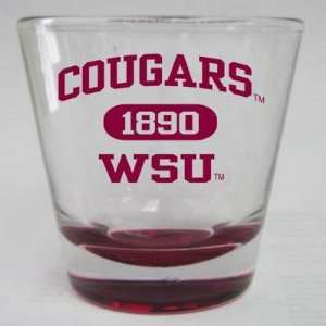 Washington State Cougars Color Bottom Shot Glass:  Sports 