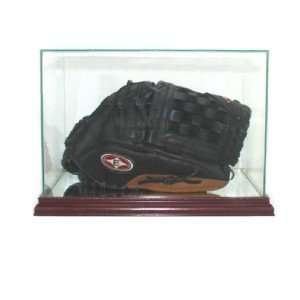   Glove Rectangle Display Case Cherry Wood Molding UV