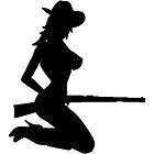 Cowgirl Gun Rifle Silhouette Vinyl Decal Your Color Choice Sticker