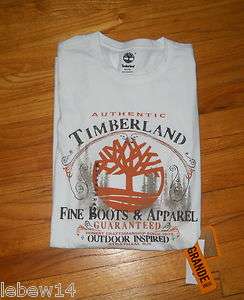 Timberland Mens SS White Logo T Shirt Shirt XLT, 2X, 4X NWT  