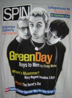 GREEN DAY Spin Magazine Vtg RETRO T Shirt Tee TOP Shirt ROCK XL RARE 