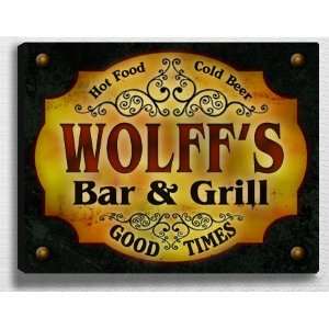  Wolffs Bar & Grill 14 x 11 Collectible Stretched 