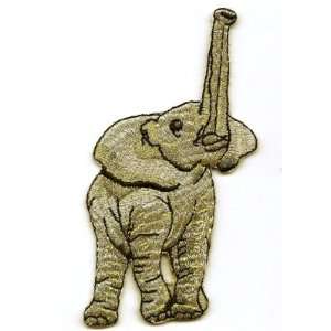  Animals Elephant w/Raised Trunk   Iron On Applique 