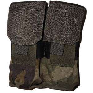   CAMO BDU DOUBLE RIFLE MAGAZINE 4 MAG CLIP AMMO POUCH for MOLLE or BELT