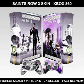 Saints Row 3rd Xbox 360 Skin Stickers + 2 Controller Skins  