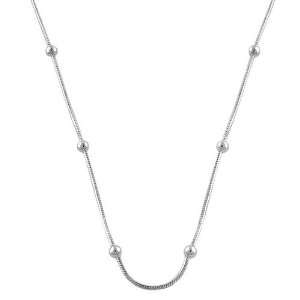    925 Sterling Silver 8 Sided Snake and Ball Chain (16 inch) Jewelry