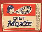 diet moxie vintage bottle label mad about moxie 50s 60s
