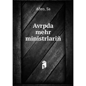 Avrpda mehr ministrlariÃ±: Sa Abro:  Books