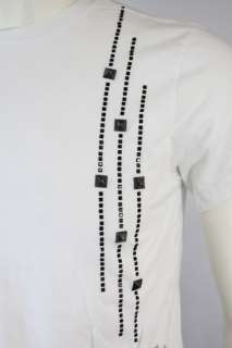 Christian Audigier Rhinestones Logo LUX T Shirt Tee Wht  