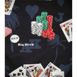 Poker Texas HoldEm Mens Hawaiian Aloha Cotton Rayon Blend Shirt by 