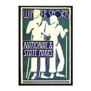 Winter sports, national & state parks Poster (12.00 x 16 