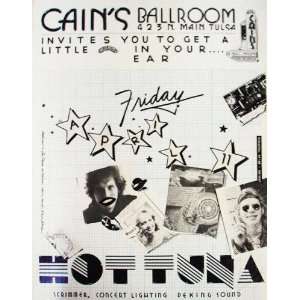 Hot Tuna Cains Tulsa Original Concert Poster 1986