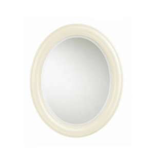 Oval Wall Mirror in Beach White Finish 