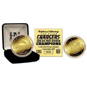  San Diego Chargers 08 AFC West Division Champions 24KT 
