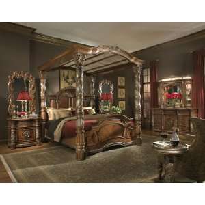  California King Canopy Bed by AICO   Classic Chestnut   55 