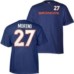  Denver Broncos Knowshon Moreno Name & Number T Shirt (Navy 