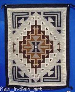 NAVAJO INDIAN RUG TWO GRAY HILLS 60wpi Tapestry FINE!  