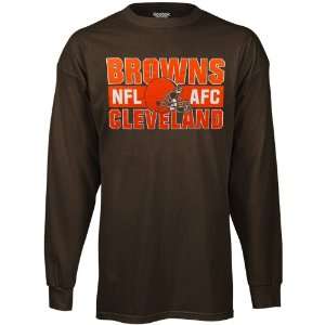 Reebok Cleveland Browns Youth Blockbuster Long Sleeve T Shirt   Brown 