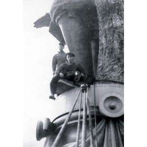  Vintage Art Two Men on William Penn Statue, Philadelphia 