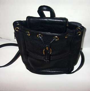 Worthington BLK Leather Handbag Bucket Tote Adorable  