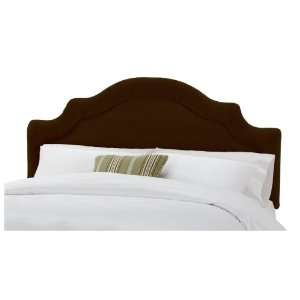 Shirred Notched Upholstered Headboard, Velvet White, California King 