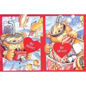 Snorkel Bear Valentine Cards for Kids & Teacher with Scripture   2 