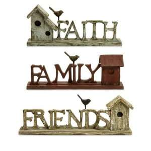  IMAX Family, Friends, and Faith Birdhouses Set Of 3: Home 
