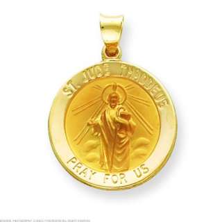 14K Yellow Gold Saint Jude Medal Pendant Jewelry  
