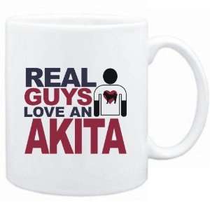  Mug White  Real guys love a Akita  Dogs: Sports 