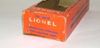 Lionel 3512 Postwar Fireman and Ladder Car 1959 61 w/ BOX NO RESERVE 