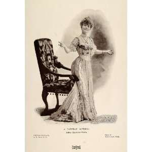 1901 Print Portrait Charlotte Wiehe French Actress   Original Halftone 