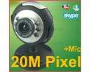 20.0M Pixel USB Web Cam Camera Webcam for PC Laptop+Mic  