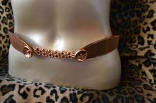 vtg 50s 60s RENOIR CoPPeR wood veneer chain BELT 27 28  