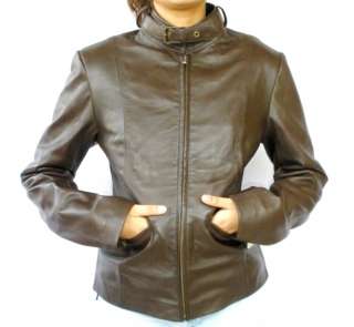 NWT Womens Vintage Bomber Leather Jacket Style 34F  