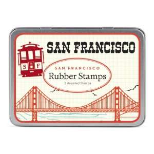  Cavallini 3 Assorted Rubber Stamps Sets, San Francisco 