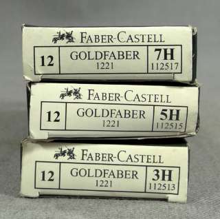   CASTELL GOLDFABER WOOD PENCILS 7H 5H 3H BOX LEAD DRAWING SET  