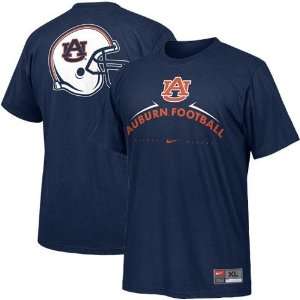  Nike Auburn Tigers Navy Blue Practice T shirt: Sports 